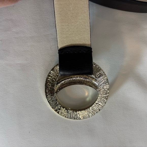 CHICO’S Belt Sz S/M Mixed Metal Interlock Buckle Leatherer Backing - Picture 10 of 10